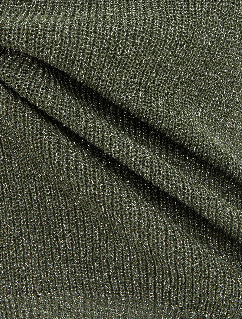 Top uni irisé en maille - Kaki