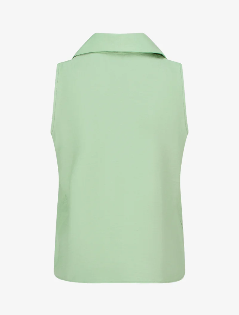 Blouse sans manches à empiècement crochet - Vert pomme