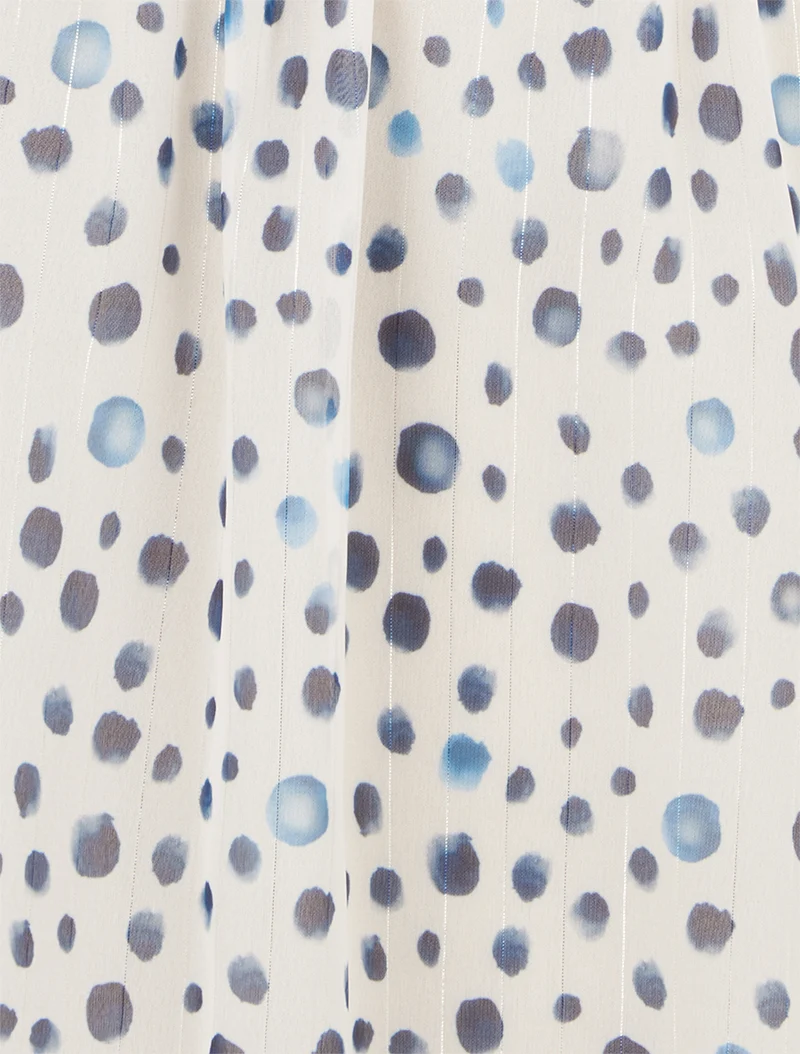 Robe coupe évasée imprimé pois fantaisies - Marine