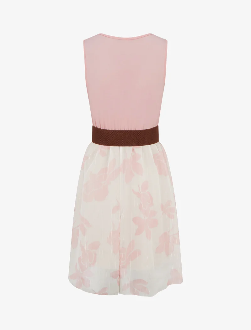 Robe coupe évasée imprimé floral - Rose