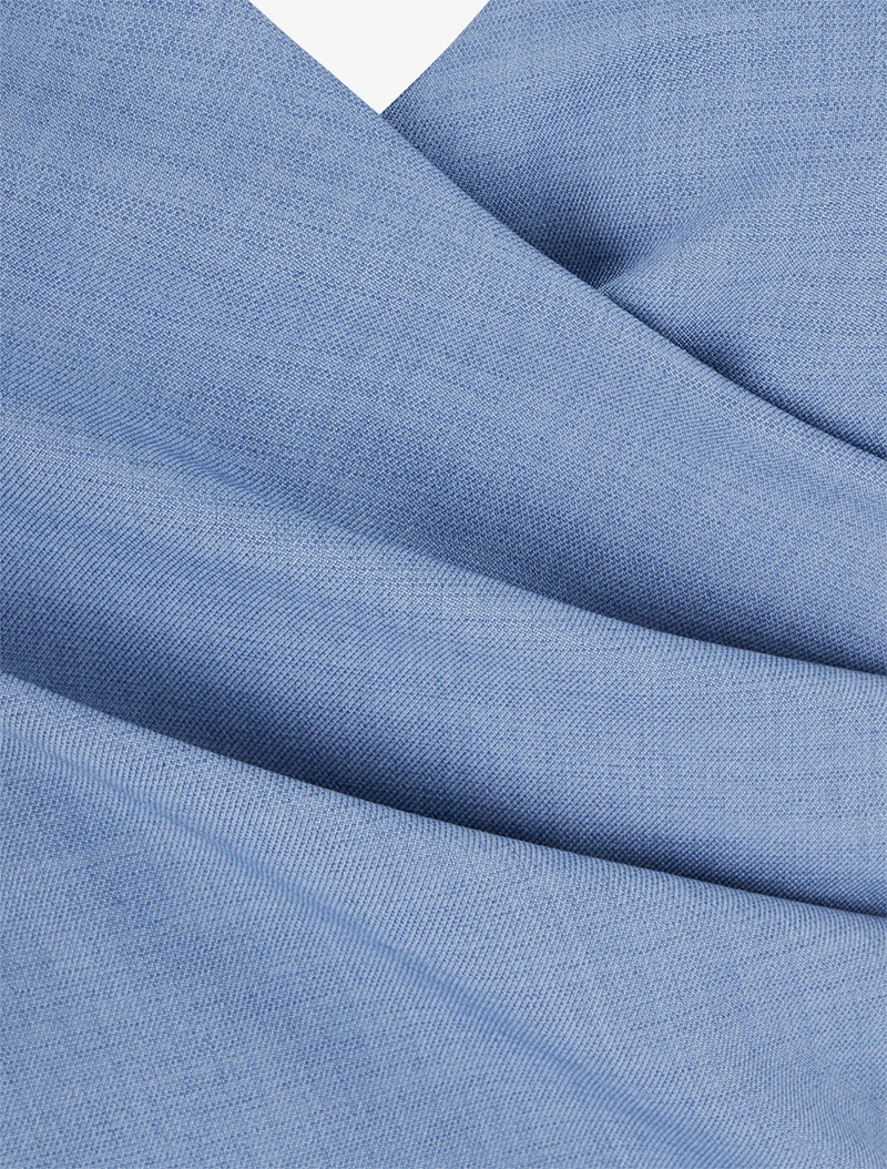 Robe patineuse unie à fines bretelles - Bleu