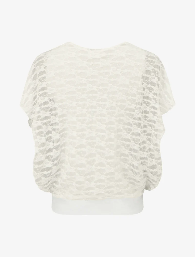 Top boule en dentelle - Écru
