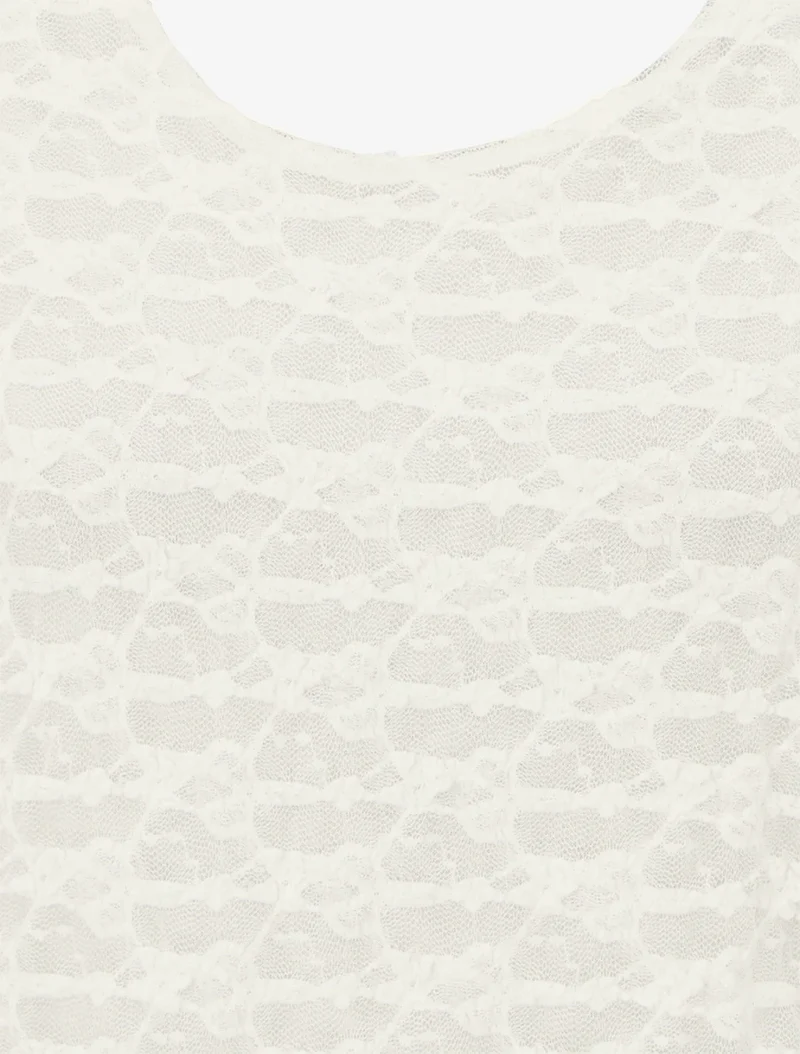 Top boule en dentelle - Écru