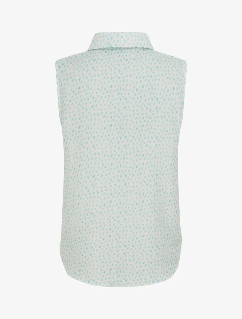 Top sans manches imprimé à pois - Turquoise