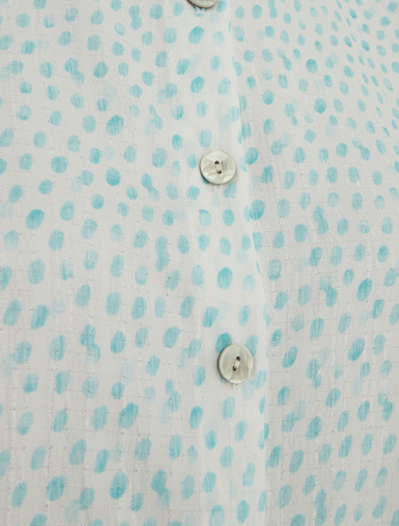Top sans manches imprimé à pois - Turquoise