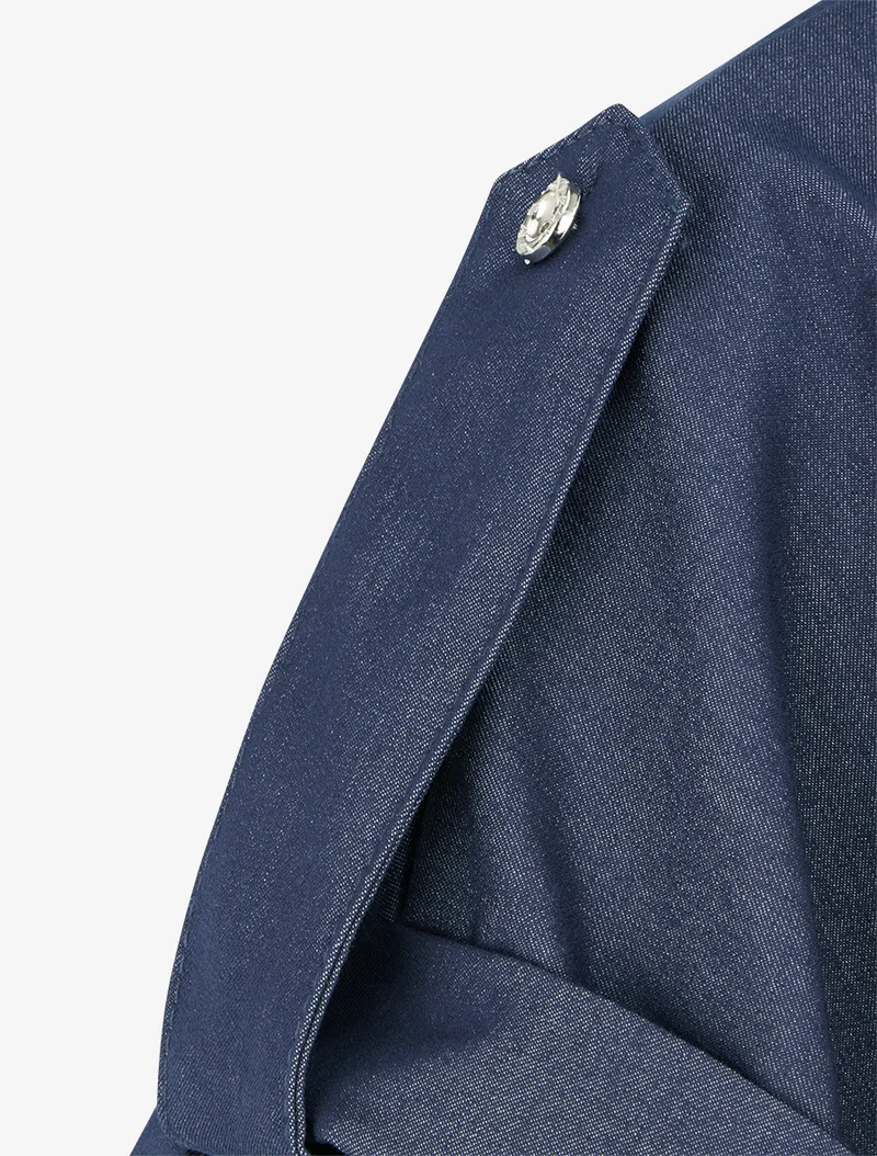Chemise uni à poches - Bleu brut