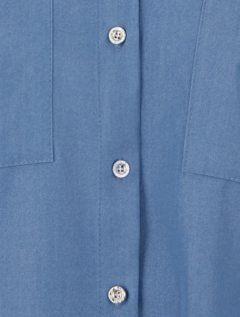 Chemise uni à poches - Bleu foncé