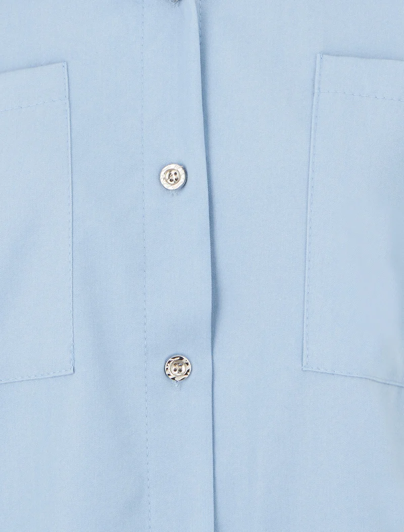 Chemise uni à poches - Bleu ciel