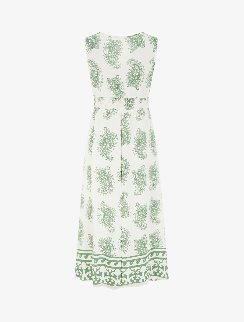Robe imprimé foulard à col cache-coeur - Vert