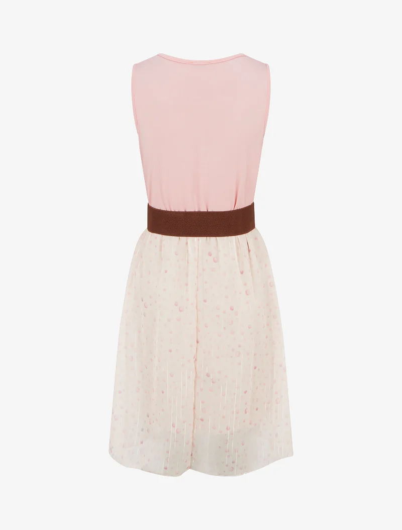 Robe coupe évasée imprimé pois fantaisies - Rose
