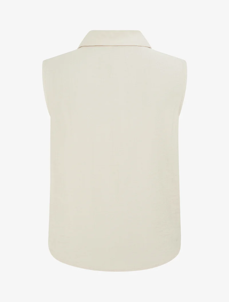 Top fluide effet noué - Beige