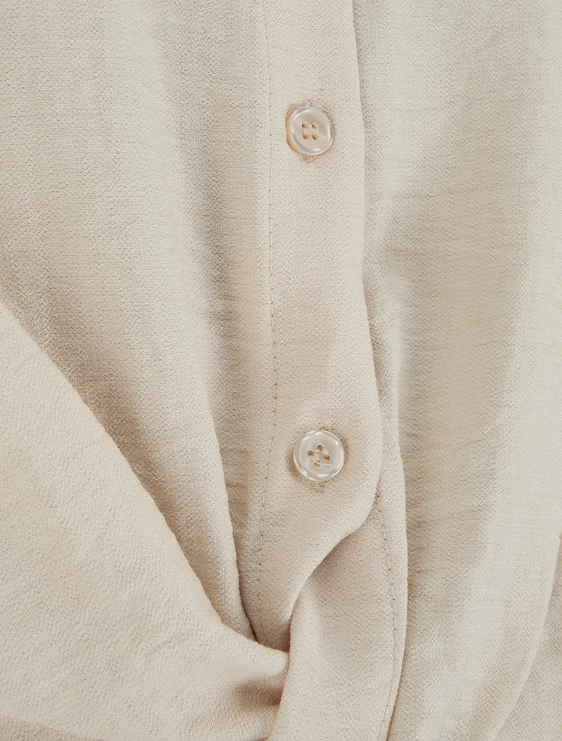 Top fluide effet noué - Beige