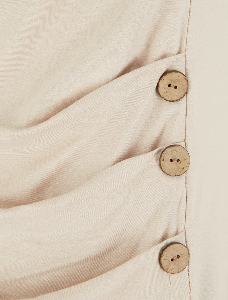 Top uni sans manches à col rond - Beige