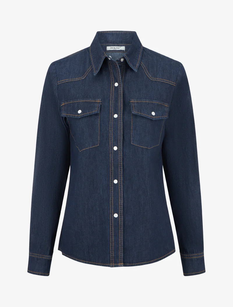 Chemise en jean basique - Bleu brut