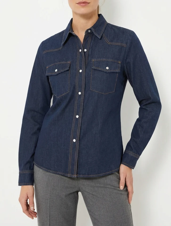Chemise en jean basique - Bleu brut