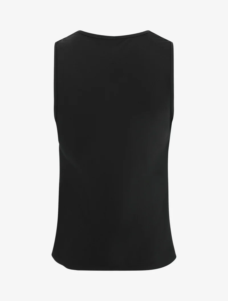 Top sans manches à col bénitier et dentelle - Noir