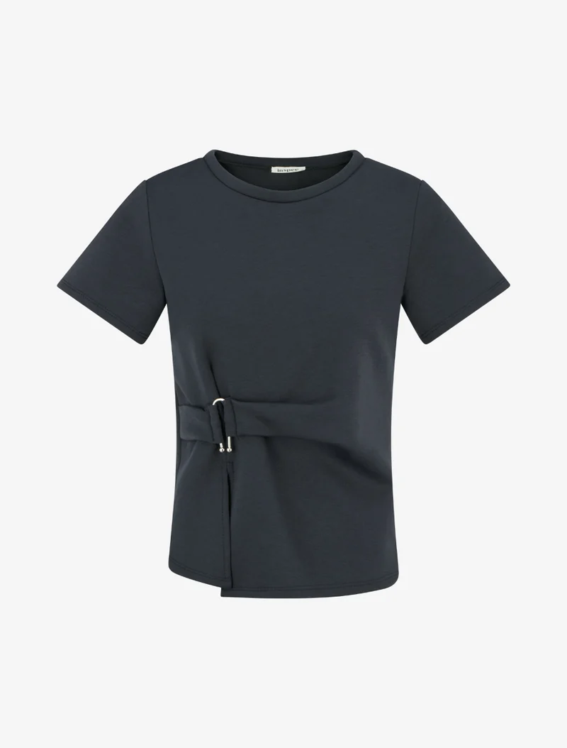 Top manches courtes à boucle - Bleu nuit