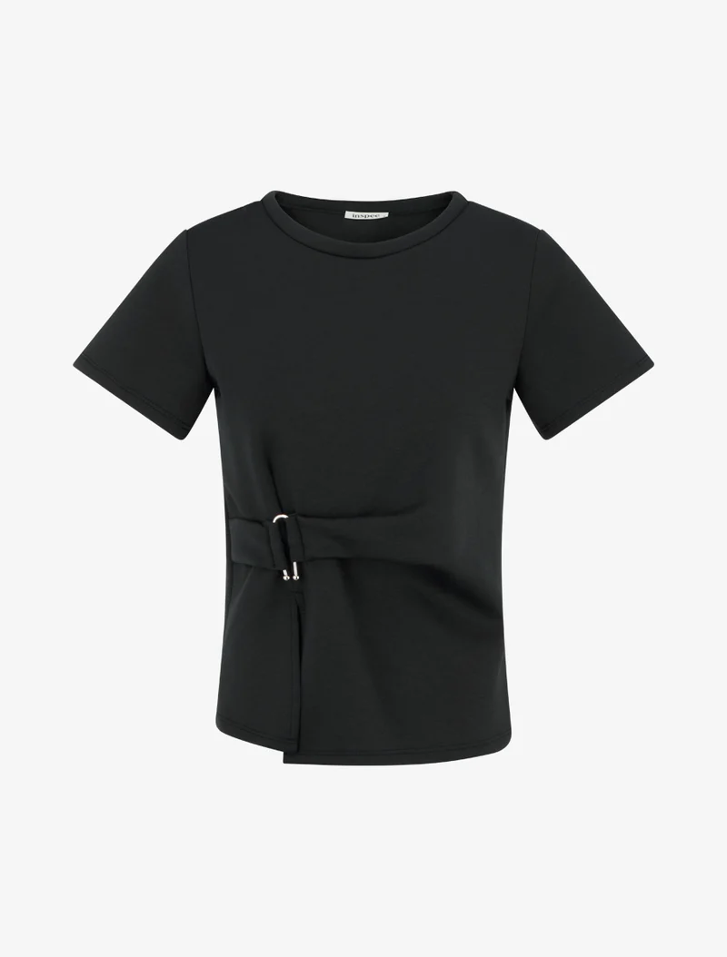 Top manches courtes à boucle - Noir