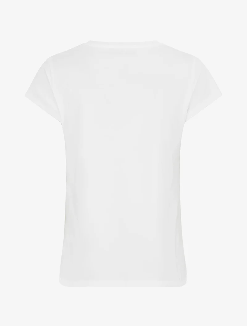 T-shirt à strass et fleurs - Blanc