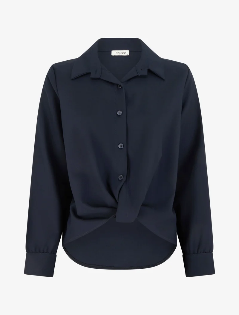 Chemisier noué asymétrique - Marine