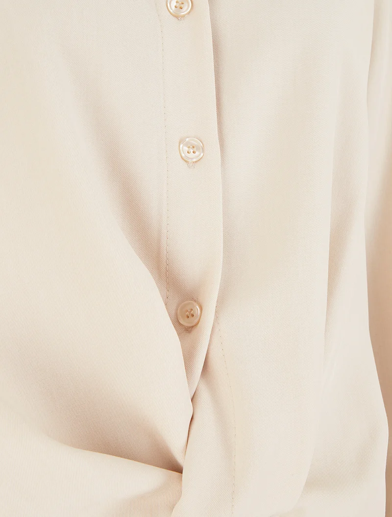 Chemisier noué asymétrique - Beige