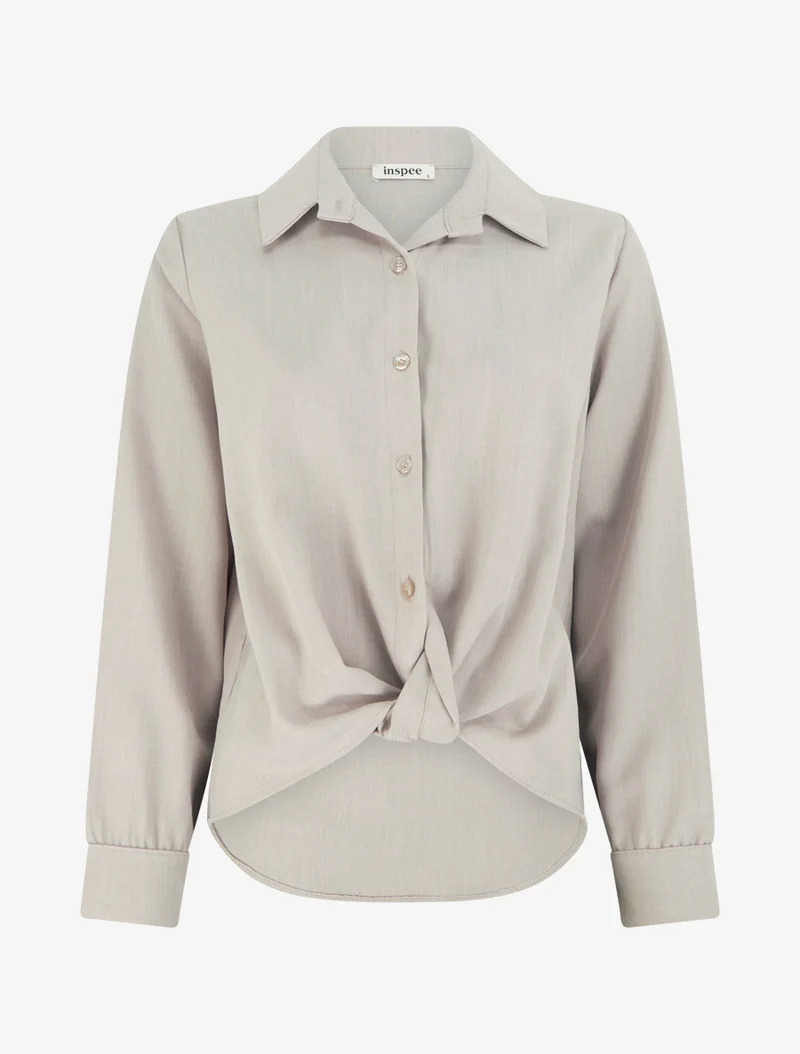 Chemisier noué asymétrique - Taupe