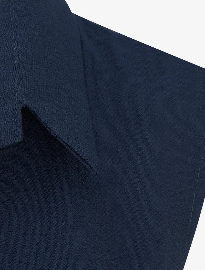 Robe chemise sans manches à liens à nouer - Marine