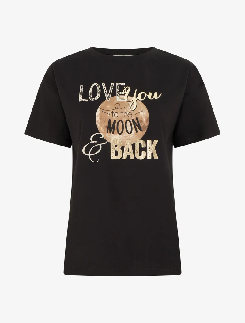 T-shirt Love you to the moon - Noir