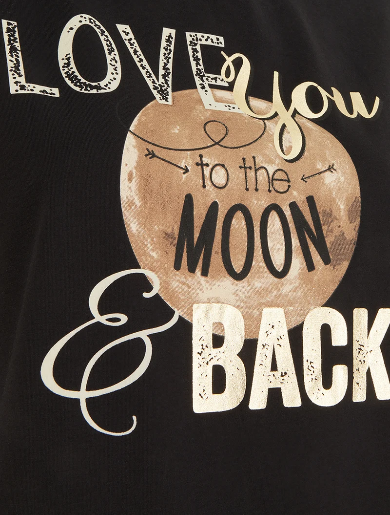 T-shirt Love you to the moon - Noir