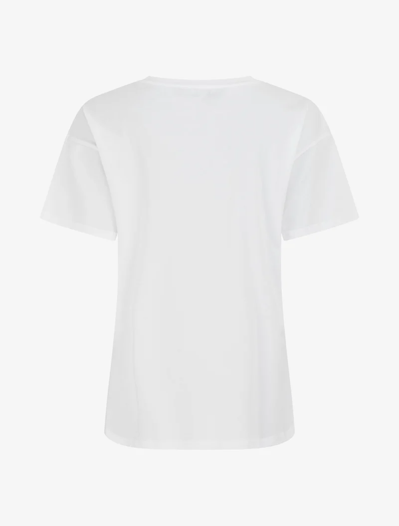 T-shirt imprimé girafe strassé - Blanc