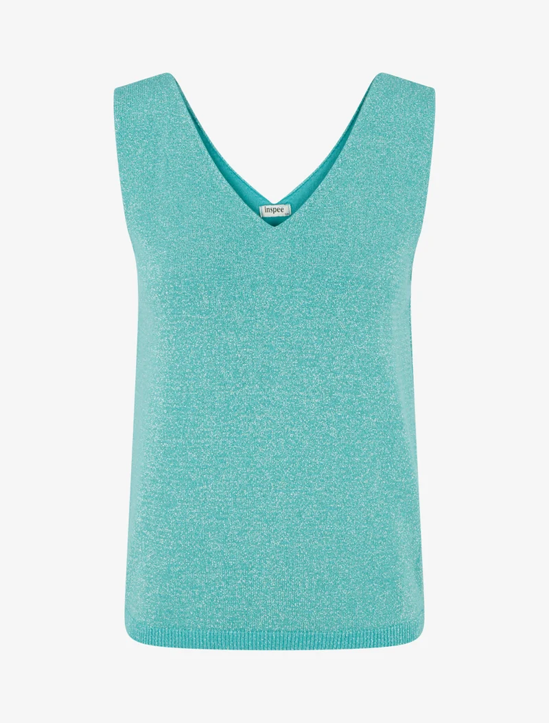 Top sans manches irisé - Turquoise