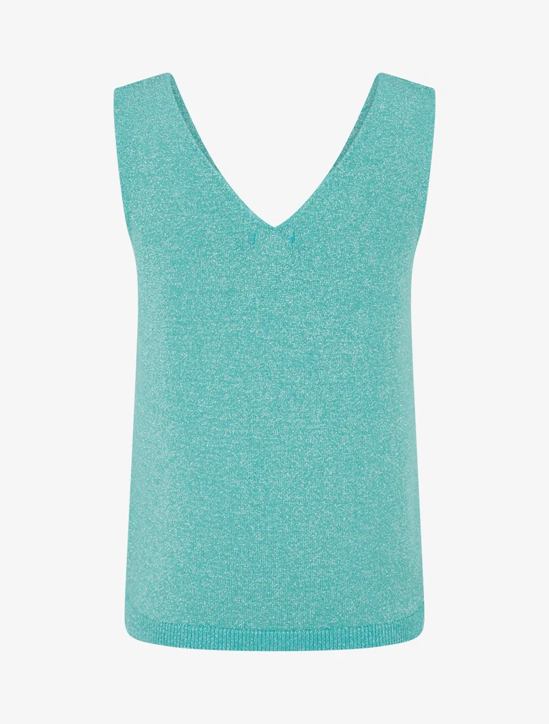 Top sans manches irisé - Turquoise