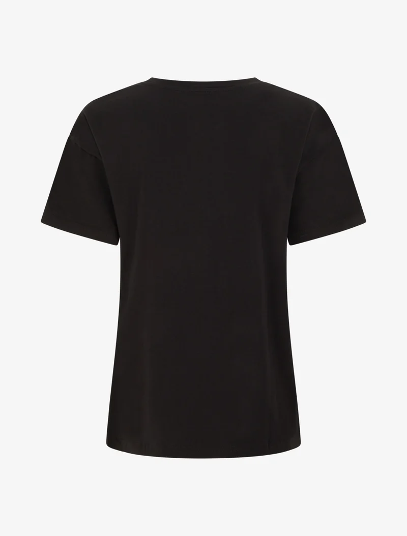 T-shirt imprimé girafe et strass - Noir