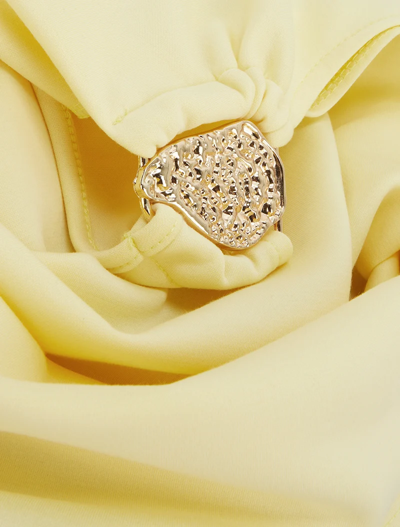 Top sans manches à bijou texturé - Jaune