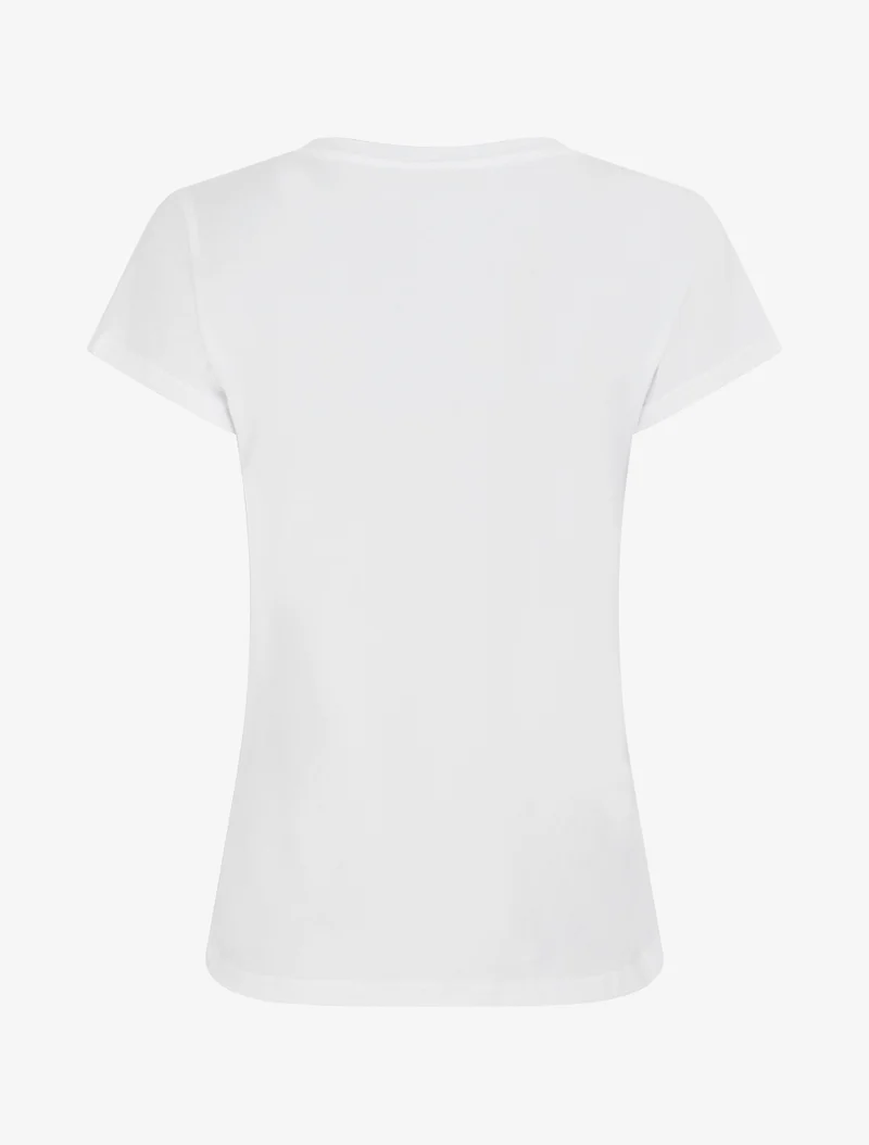 T-shirt imprimé noeuds strassés - Blanc