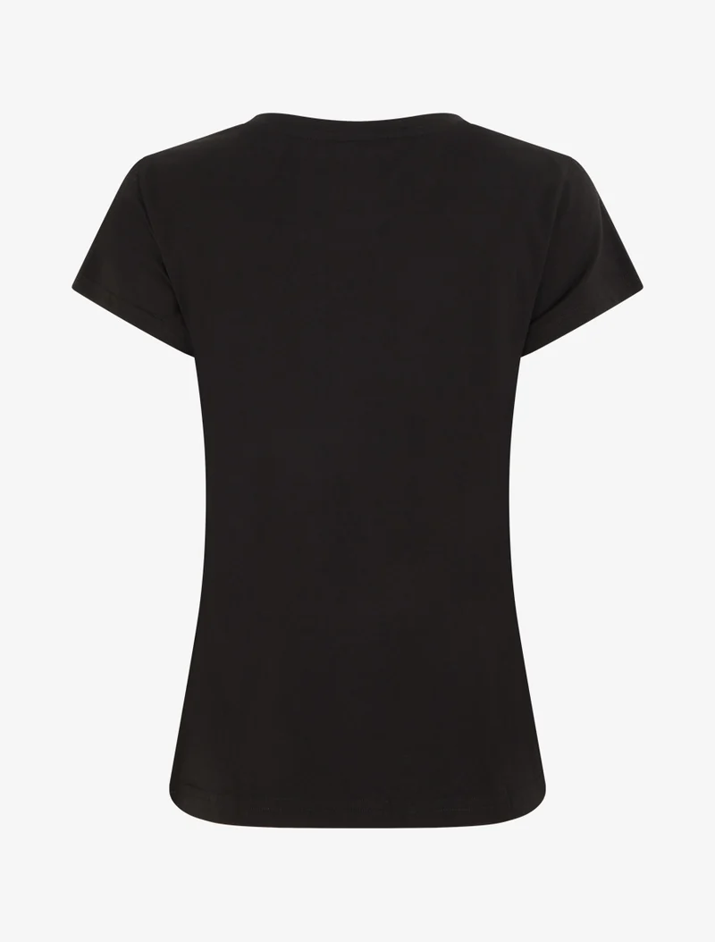 T-shirt imprimé noeuds strassés - Noir