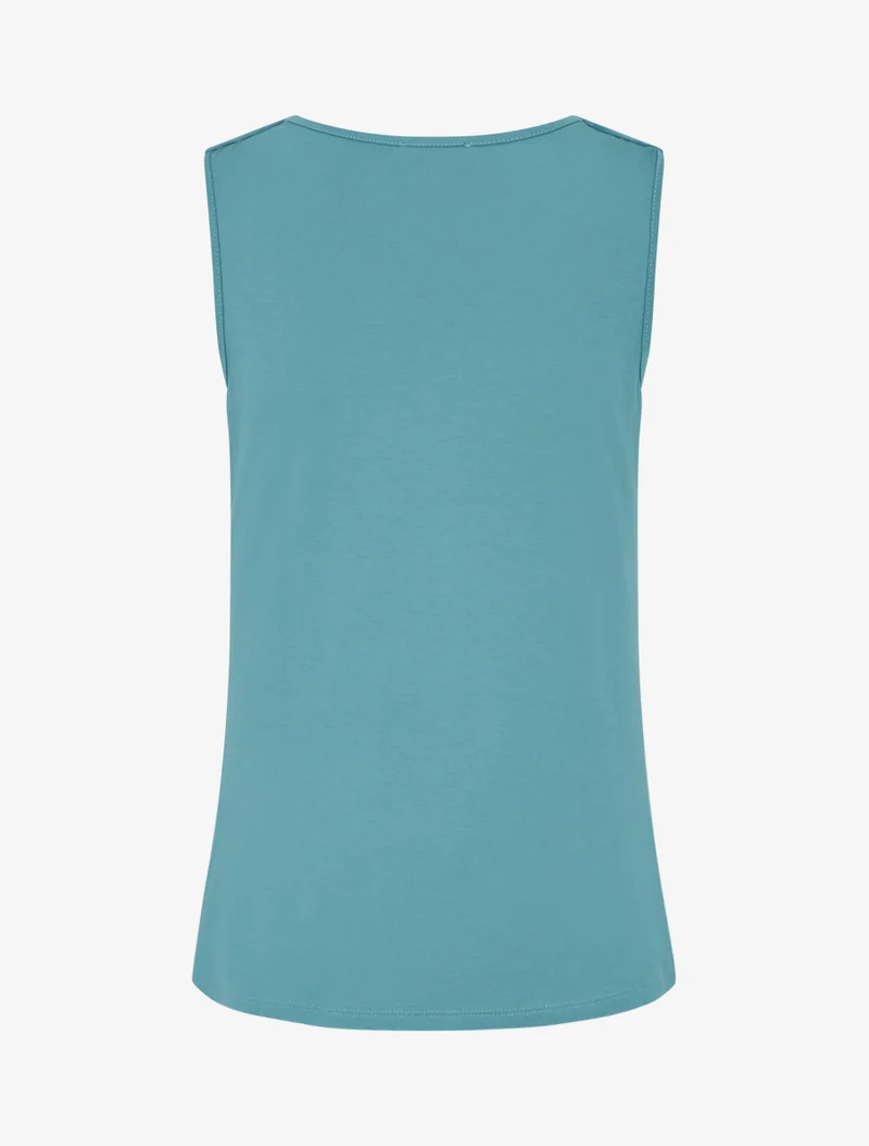 Top sans manches effet superposé à bijou - Bleu clair