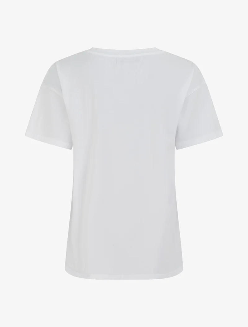 T-shirt imprimé feux d'artifices et strass - Blanc
