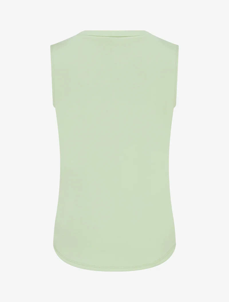 Top sans manches effet drapé et boutons - Vert amande