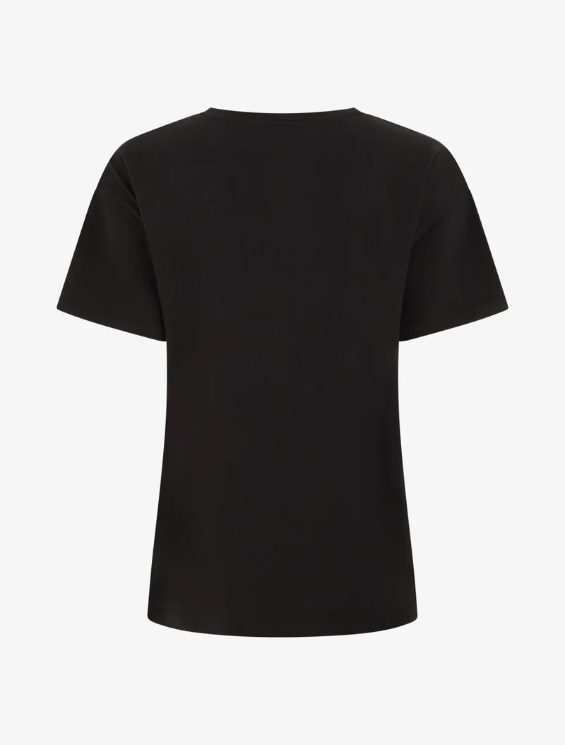 T-shirt imprimé feux d'artifices et strass - Noir