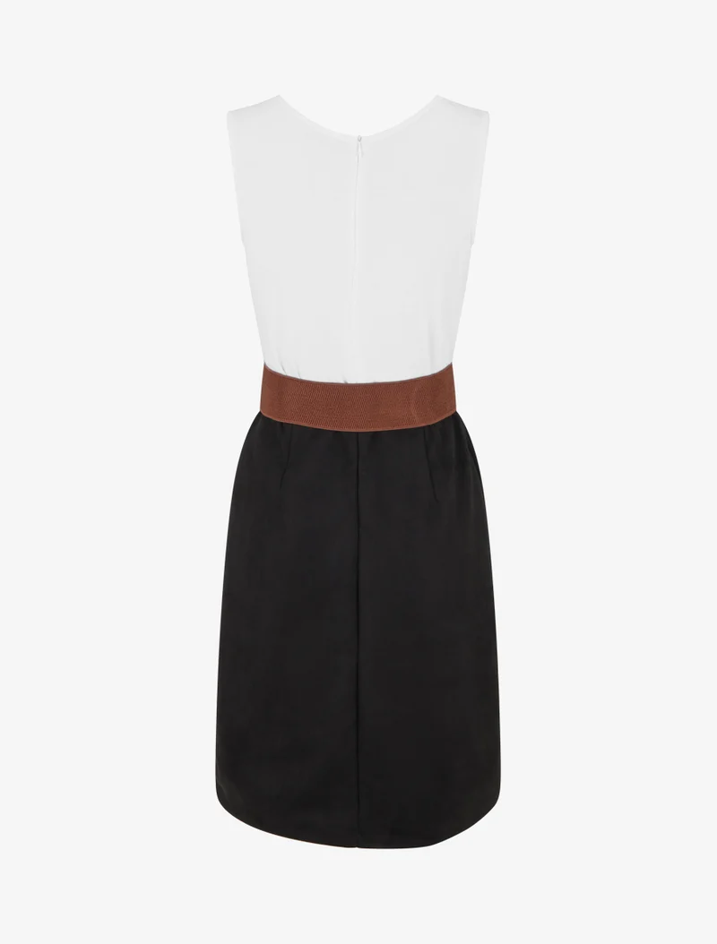 Robe bimatière à zip - Noir