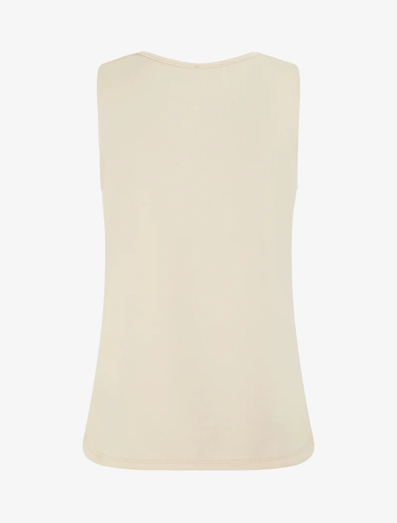 Top sans manches à bijou texturé - Beige