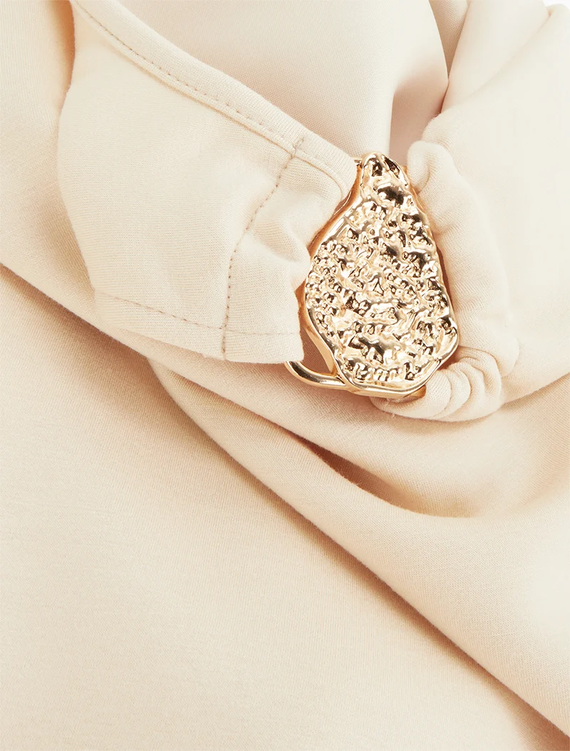 Top sans manches à bijou texturé - Beige