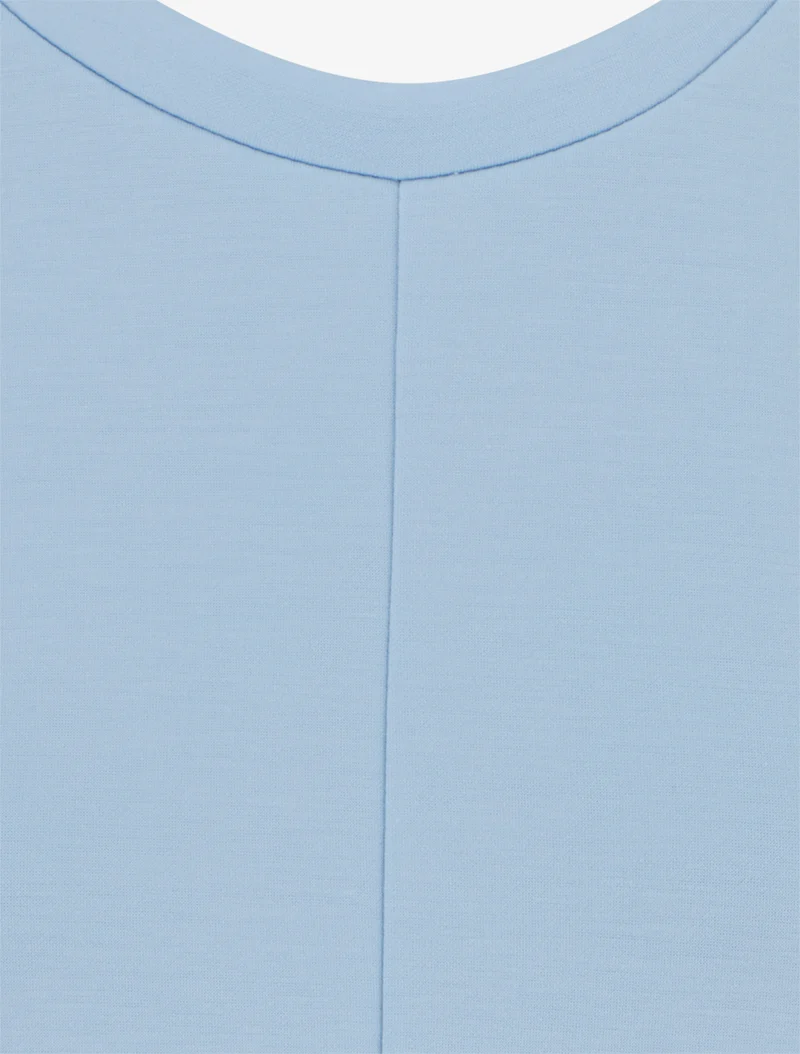 Top sans manches effet drapé et boutons - Bleu ciel