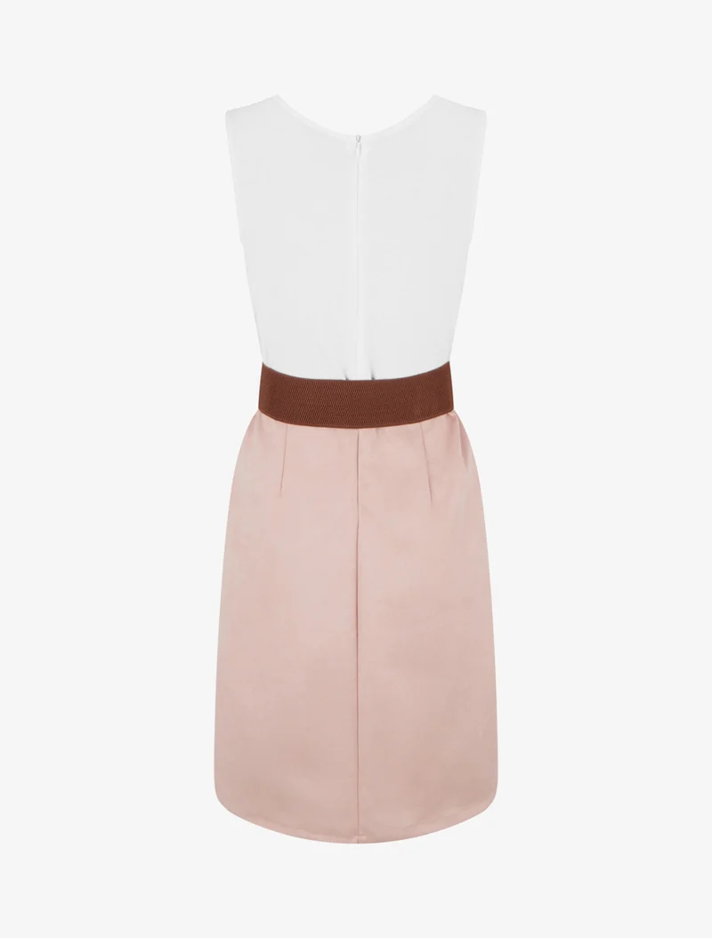 Robe bimatière à zip - Rose