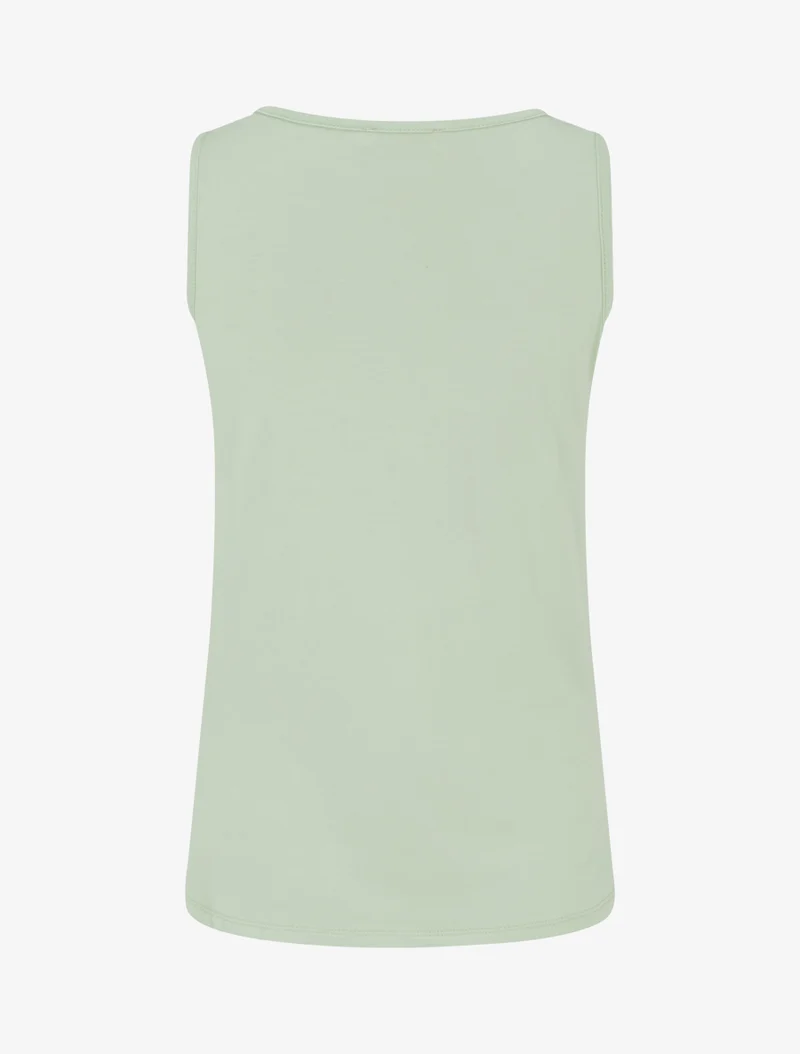 Top sans manches effet drapé à bretelle bijou - Vert amande