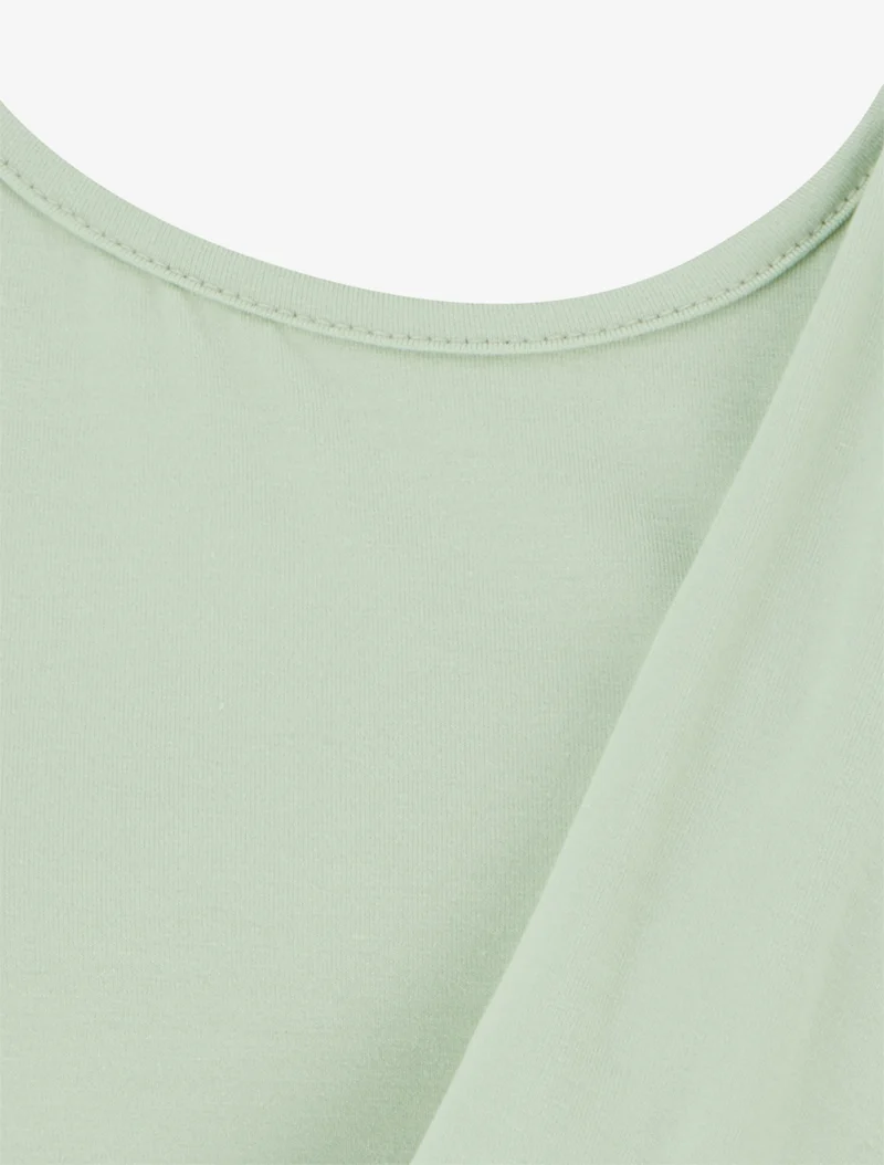 Top sans manches effet drapé à bretelle bijou - Vert amande