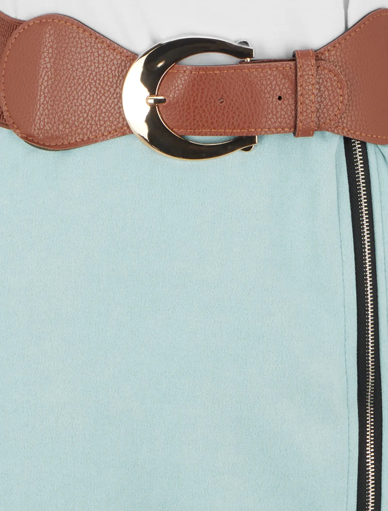 Robe bimatière à zip - Vert d'eau