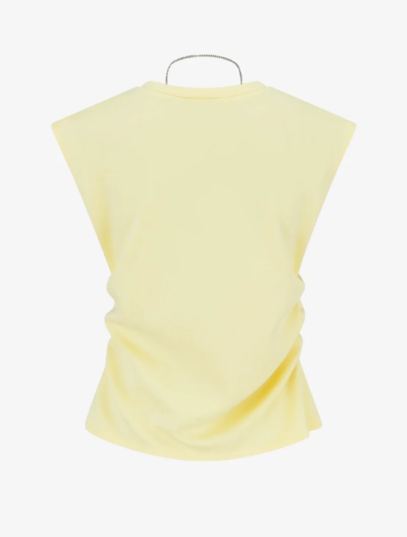 Top sans manches à côtés froncés - Jaune