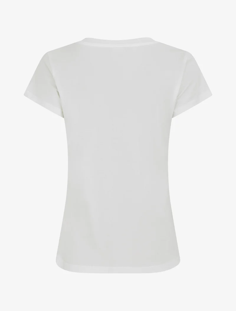 T-shirt à message et motif fleurs strassés - Blanc
